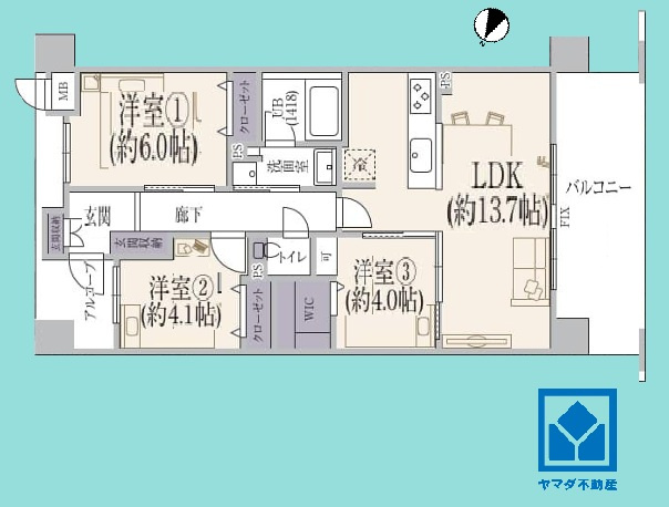 パレ尼崎ファインステイの間取り