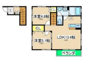 【間取り】 | クレストヒル山下　Ｄ | 間取りです。