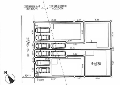 【区画図】 | 座間市相武台１丁目　新築戸建て　全４棟【仲介手数料無料】 | 【仲介手数料無料でご紹介可能です】大樹不動産
