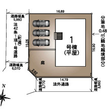 須惠町須惠第５　1号棟の区画図