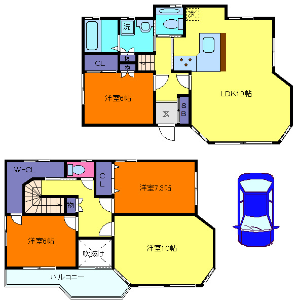 森北町4丁目戸建　東棟の間取り