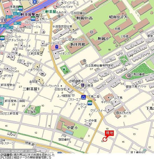 ルーブル三軒茶屋Ⅱの地図