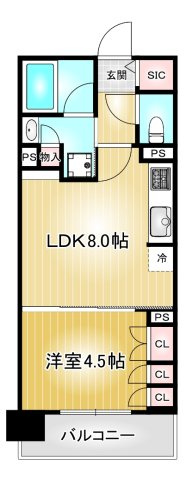 プレサンスロジェ名駅南|名古屋市の賃貸ならMy賃貸の間取り|プレサンスロジェ名駅南