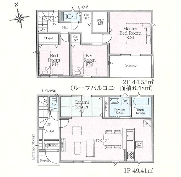 【Cradle garden】真岡市荒町 第14 全3棟の間取り|〇3号棟〇
3LDK+タタミコーナー+WIC+カースペース1台