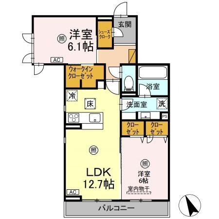 D-Invest陣場　Bの間取り