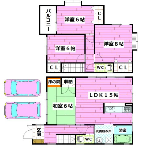 府中鶴江1丁目貸家の間取り