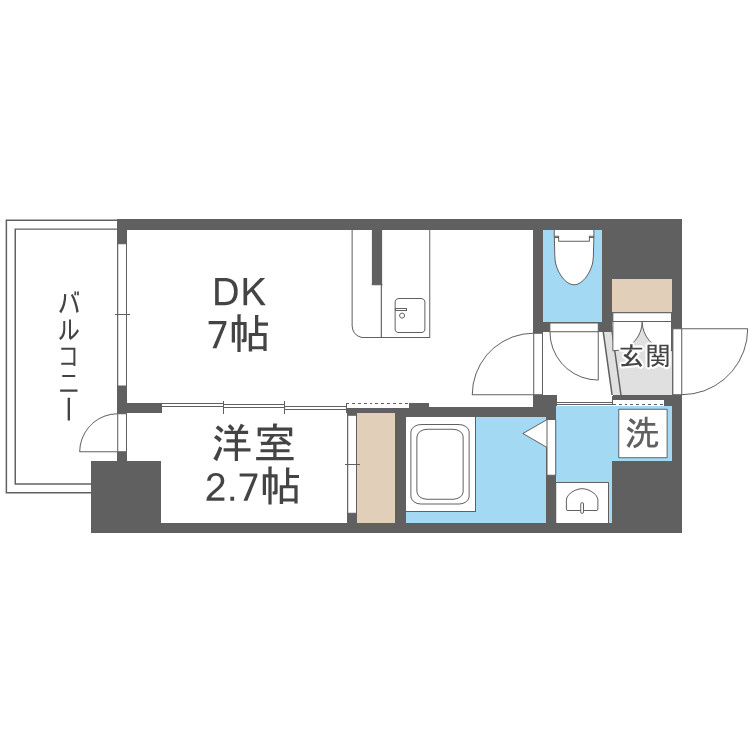 大阪市淀川区西宮原３丁目の賃貸マンションの間取り