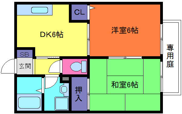 神戸市灘区篠原南町２丁目のアパートの間取り