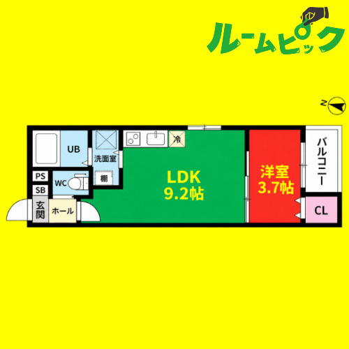 CRASTINE弥次ヱ町4丁目B棟(クラスティ　名古屋市賃貸　仲介手数料無料の間取り
