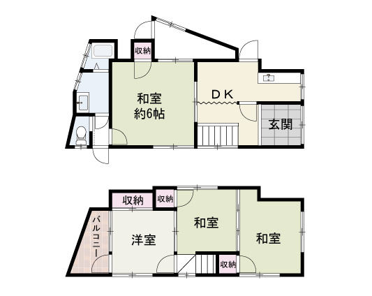 岸和田市八幡町　中古戸建の間取り