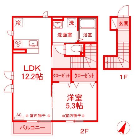 藤沢市羽鳥３丁目のアパートの間取り