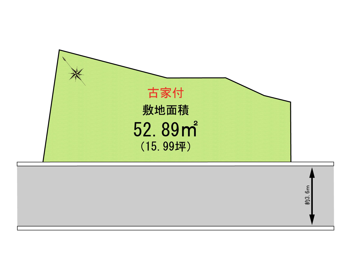岸和田市八幡町　古家付き土地の土地図