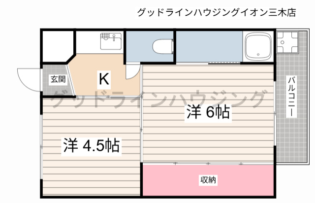 ビレッジハウス朝日ヶ丘2号棟の間取り