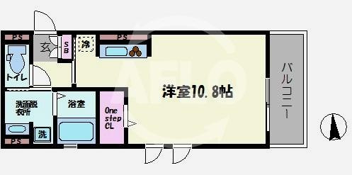 ラメゾンヴェール上本町の間取り|角部屋タイプ　浴槽出窓あり