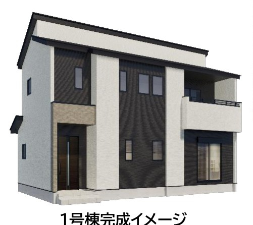 仲介手数料不要　新築 中央区島崎1丁目 1号棟 4LDK 段山町電停徒歩6分の外観パース|外観パース 2026年11月中旬完成予定
