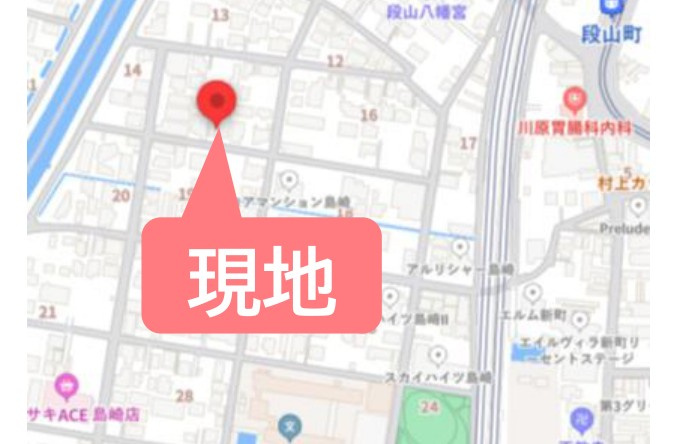 仲介手数料不要　新築 中央区島崎1丁目 2号棟 4LDK 段山町電停徒歩6分の地図|案内図