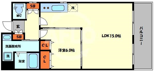 プラチナム北堀江　堀江小学校区の間取り|プラチナム北堀江　開放感ある間取