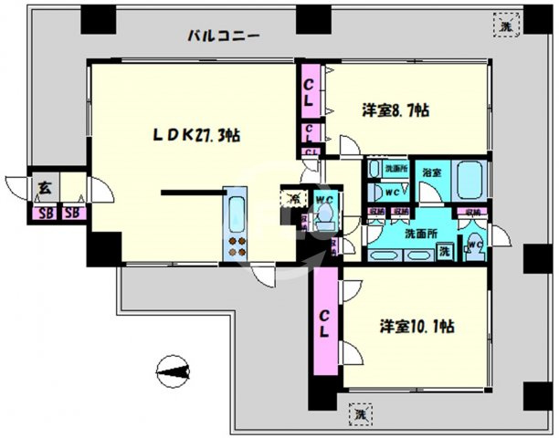 One Shinmachi　堀江小学校区の間取り|One Shinmach　間取り