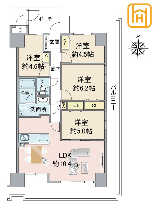 四季彩都くすのき館の間取り|※図面と現況に相違がある場合は、現況を優先します。