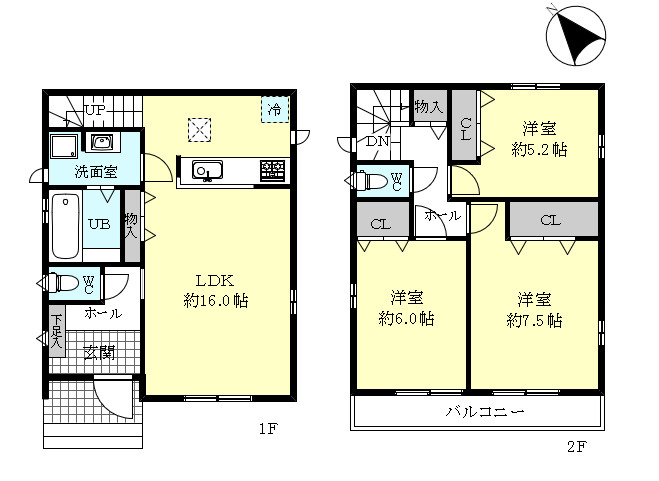 明石市東朝霧丘新築戸建の間取り