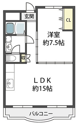 神戸市中央区山本通４丁目の賃貸マンションの間取り