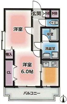神戸市灘区灘南通３丁目の賃貸マンションの間取り