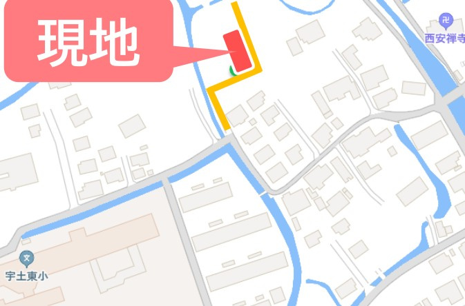 仲介手数料不要　新築 宇土市松原町 3号棟 4LDK+S 宇土駅徒歩11分の地図|案内図
