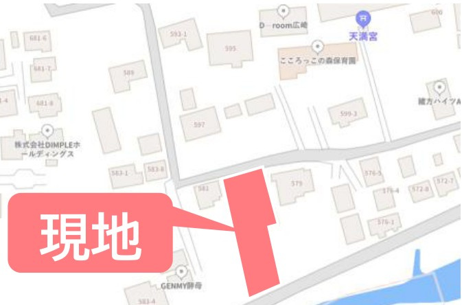 仲介手数料不要　売地 益城町広崎 3号地 約52坪 建築条件なしの地図|案内図