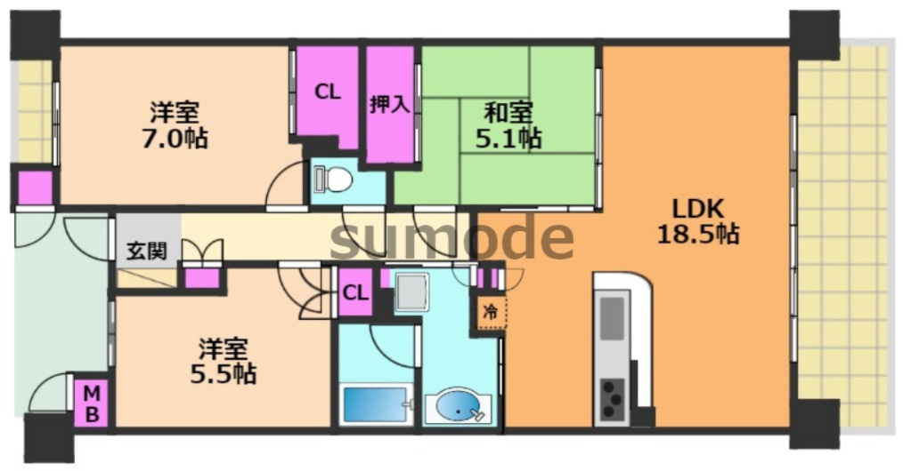 ラセラ高槻ノースコートの間取り