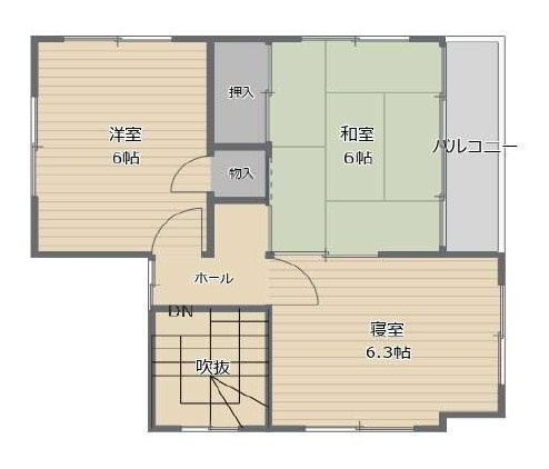 金沢市涌波3丁目8番4号の間取り|2階
