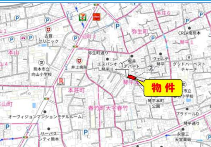 仲介手数料不要　新築 中央区琴平本町 1号棟 4LDK 春竹小徒歩5分の地図|案内図