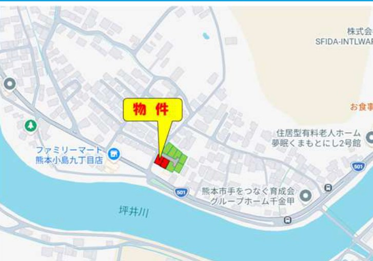 仲介手数料不要　新築 西区小島9丁目 7号棟 4LDK+S 土地58坪の地図|案内図