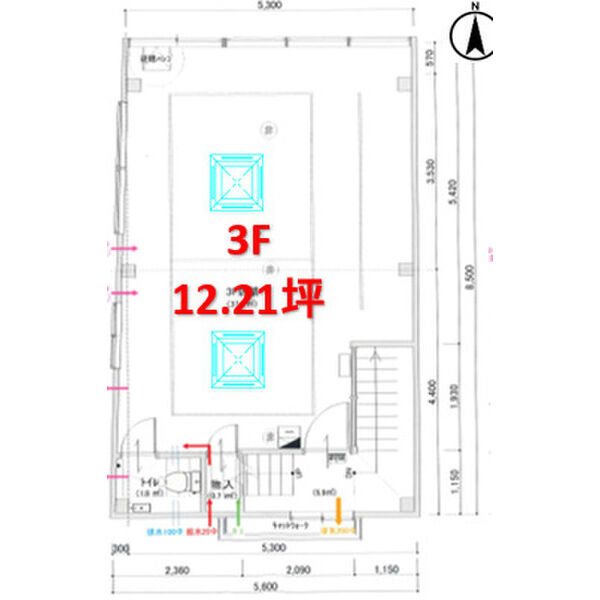 大阪市北区西天満５丁目の店舗一部の間取り