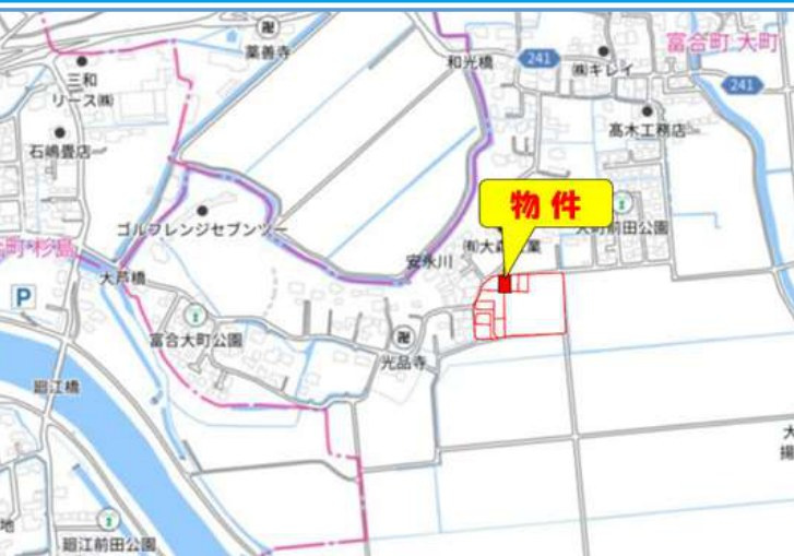 仲介手数料不要　新築 南区富合町大町 1号棟 4LDK+S 土地約61坪の地図|案内図