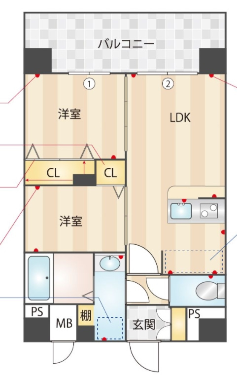 グランメール吉塚駅前の間取り|使いやすい間取りです。