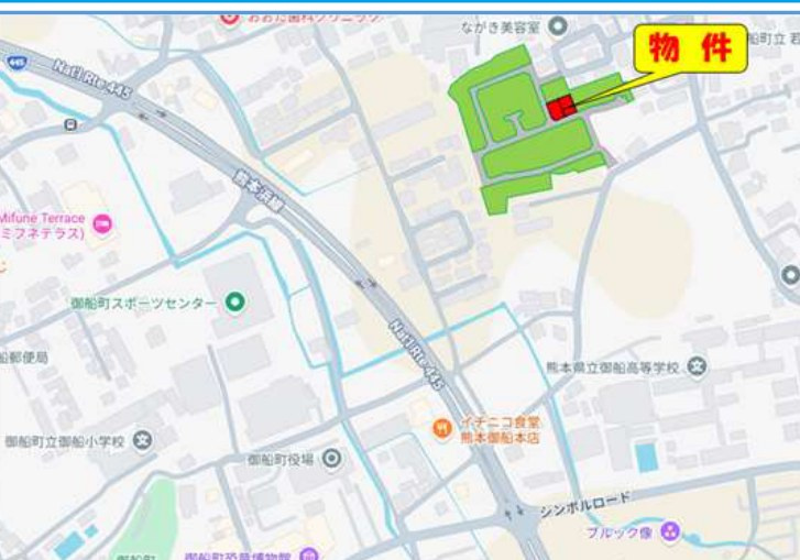 仲介手数料不要　新築 御船町木倉 21号棟 4LDK 木倉小徒歩4分の地図|案内図