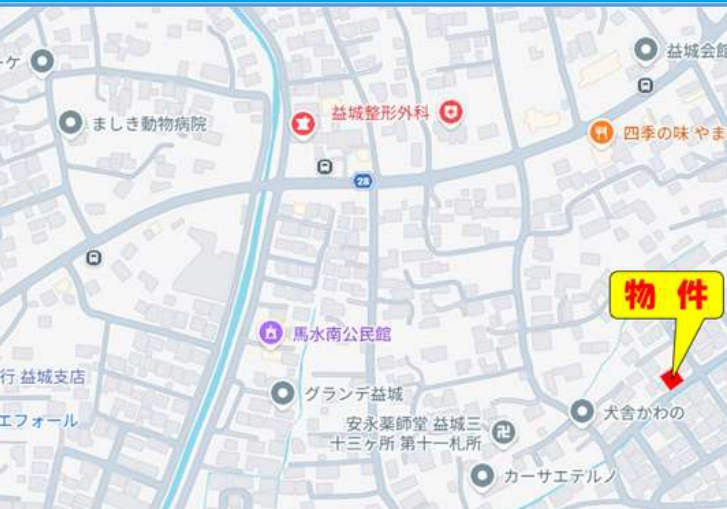 仲介手数料不要　売地 益城町安永 1号地 約63坪 建築条件なしの地図|案内図