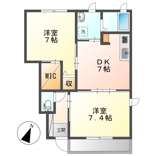 エクリールＣの間取り