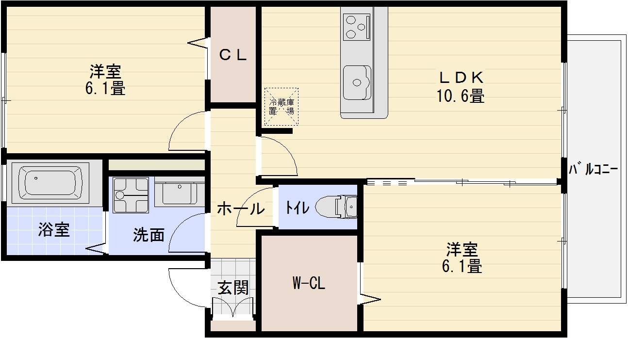 ソレイユドゥの間取り|安堂駅　柏原駅　2LDK

