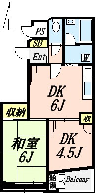 【間取り】 | 初台パークサイドハイツ | 完全振り分けタイプの2DK