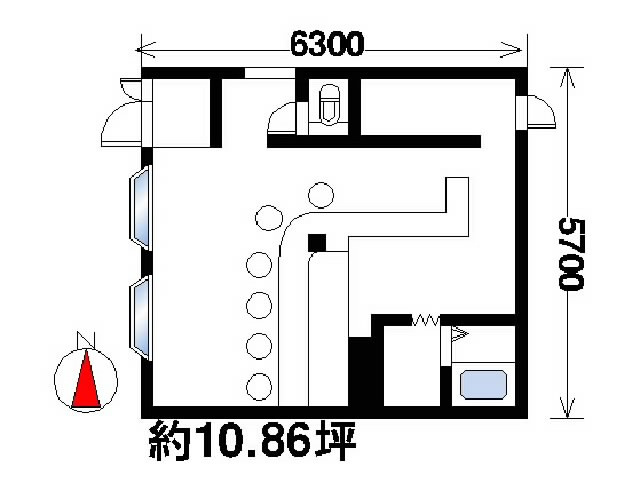 谷村店舗の間取り