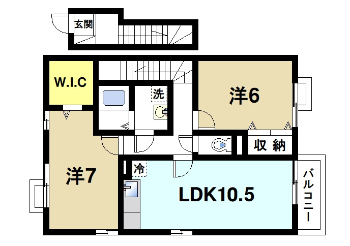 ハイツメビウス　Ｂ棟の間取り|2LDKの間取りです