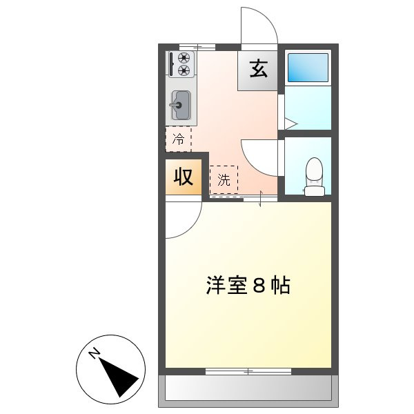 茶屋町エビスコーポの間取り