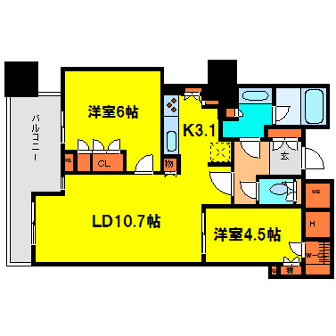 【間取り】 | クレヴィアタワー中之島