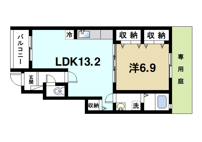 La・Rochelleの間取り|1LDKの間取りです