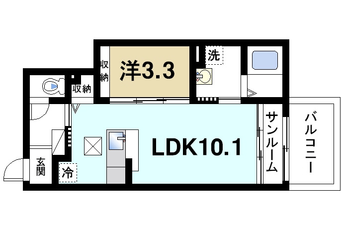 ベルアルシオンの間取り|1LDKの間取り