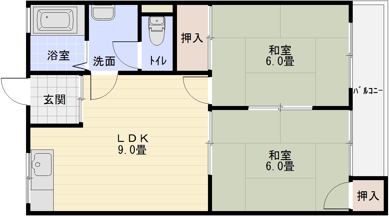 ハイツRANMAN(ランマン)の間取り|ハイツRANMAN(ランマン)　河内国分駅　ハイツ