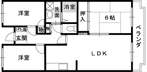 【間取り】 | アルベーロ和生 | ３LDK