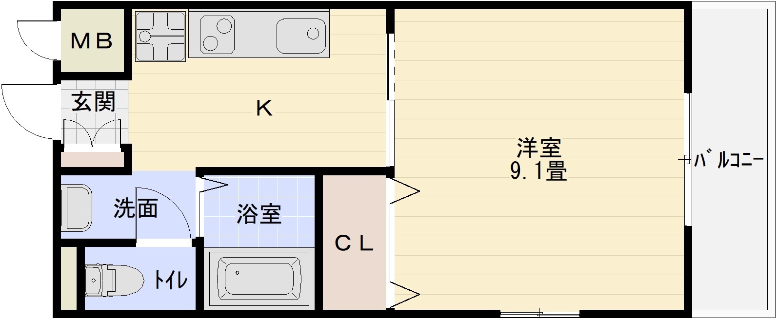 レナードユーの間取り|レナードユー 　1K　鉄筋コンクリート　関屋駅