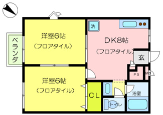 【間取り】 | フジコーポ上白根 | この度和室を洋室に変更しました。